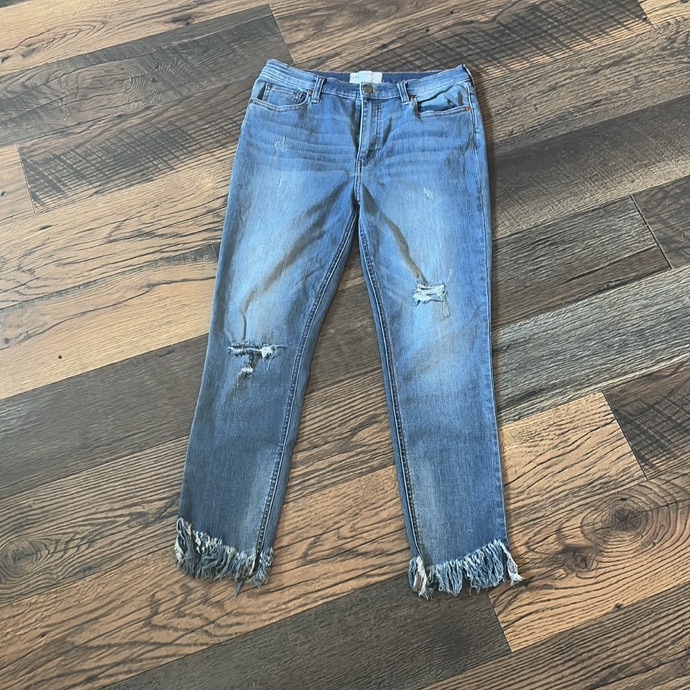 Free People Great Heights Frayed Distressed  Fringe Hem Jeans Womens Size 30 - Picture 4 of 8